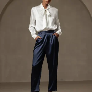 19Momme Pantalones de seda a la moda estilo carrot