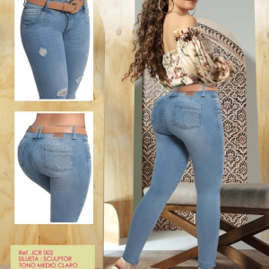 PANTALÓN COLOMBIANO PUSH-UP CON BOLSILLOS Y ROTOS 002LV
