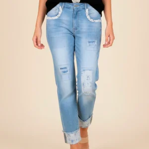 Jeans vuelta estampada