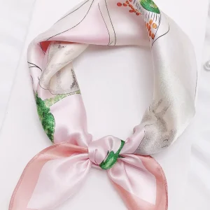 Pañuelo Cuadrado Estampado Floral Seda Pura 53x53cm
