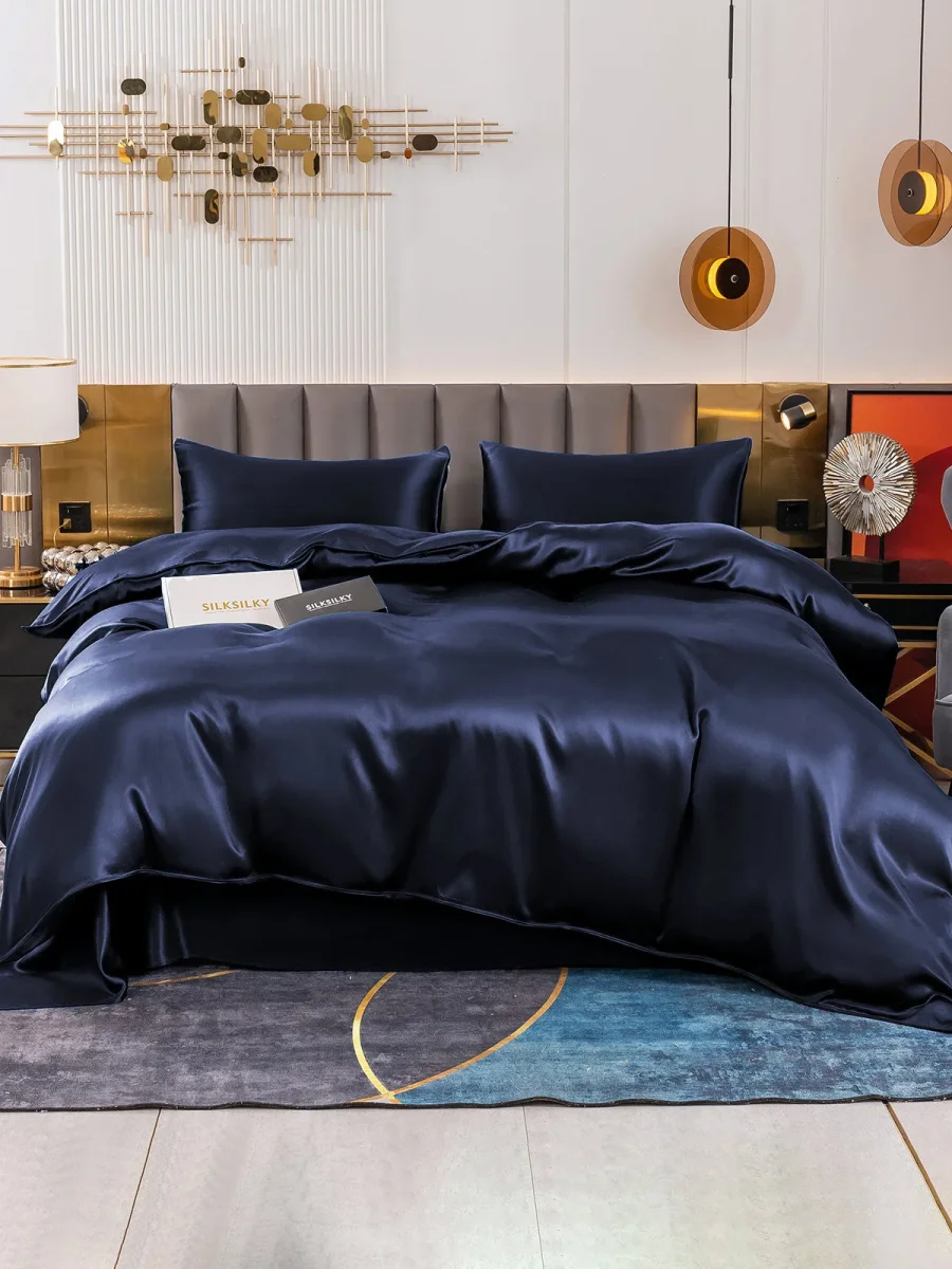19Momme Juego de seda de 4 piezas: funda nórdica + sábana encimera + 2 fundas de almohada - Imagen 8