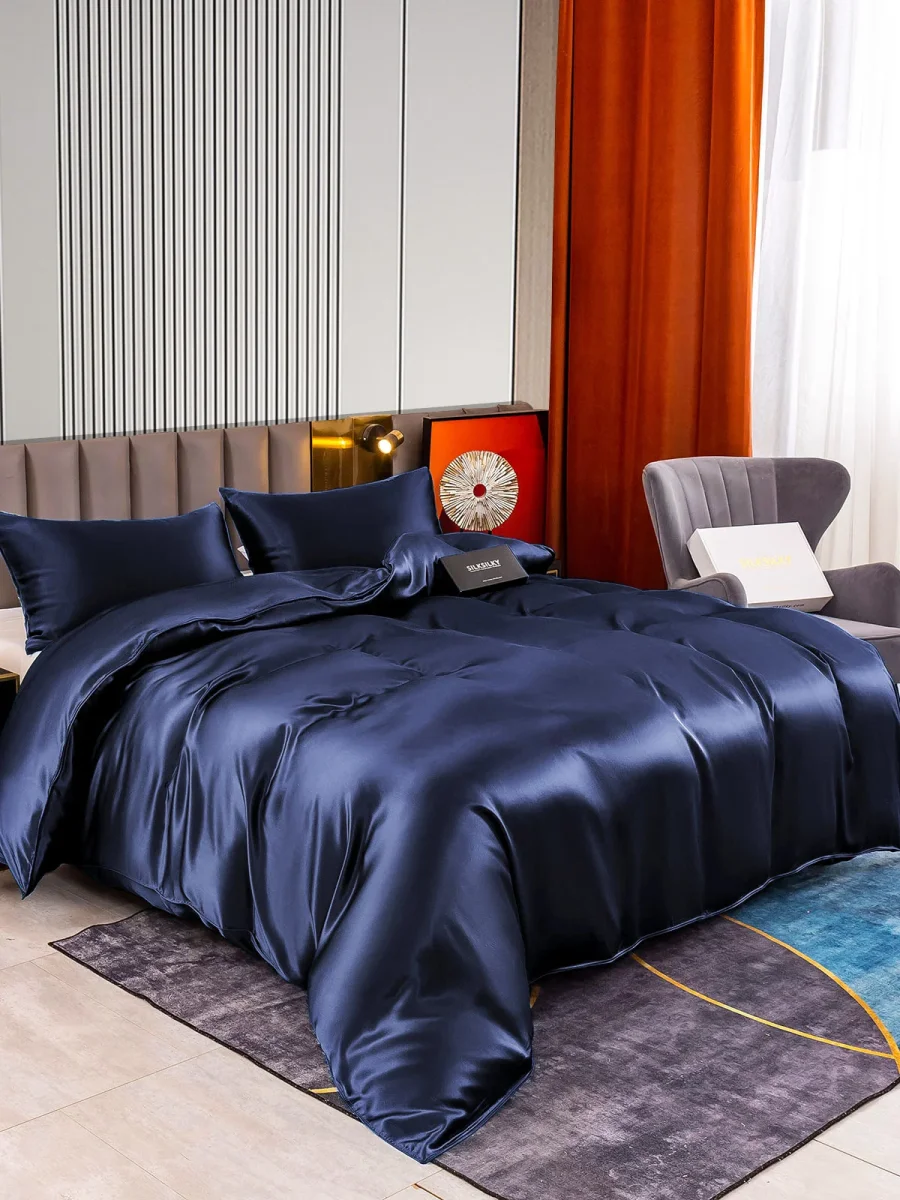 22Momme Juego de seda de 3 piezas: funda nórdica + 2 fundas de almohada - Imagen 3