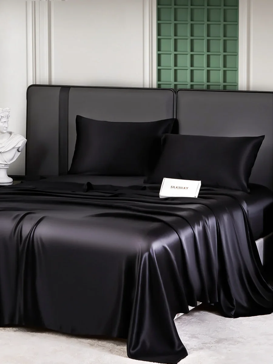 25Momme Silk Juego de 4 piezas: sábana encimera+sábana bajera+2x fundas de almohada - Imagen 9