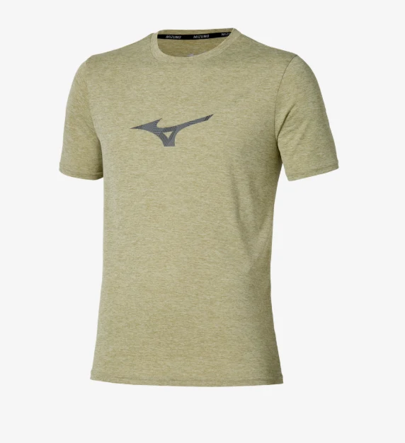 CAMISETA MIZUNO HOMBRE CORE RUNBIRD SHORT SLEEVE (ELM-NEGRO-AZUL) - Imagen 3