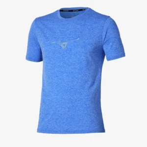 CAMISETA MIZUNO HOMBRE CORE RUNBIRD SHORT SLEEVE (ELM-NEGRO-AZUL)
