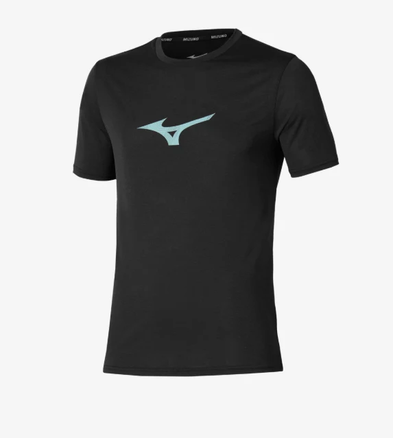 CAMISETA MIZUNO HOMBRE CORE RUNBIRD SHORT SLEEVE (ELM-NEGRO-AZUL) - Imagen 7