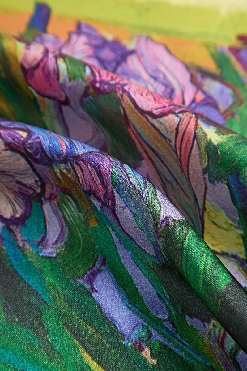 Pure Silk Pañuelo Cuadrado Pintura al Óleo Floral - Tamaño 53x53cm - Imagen 6