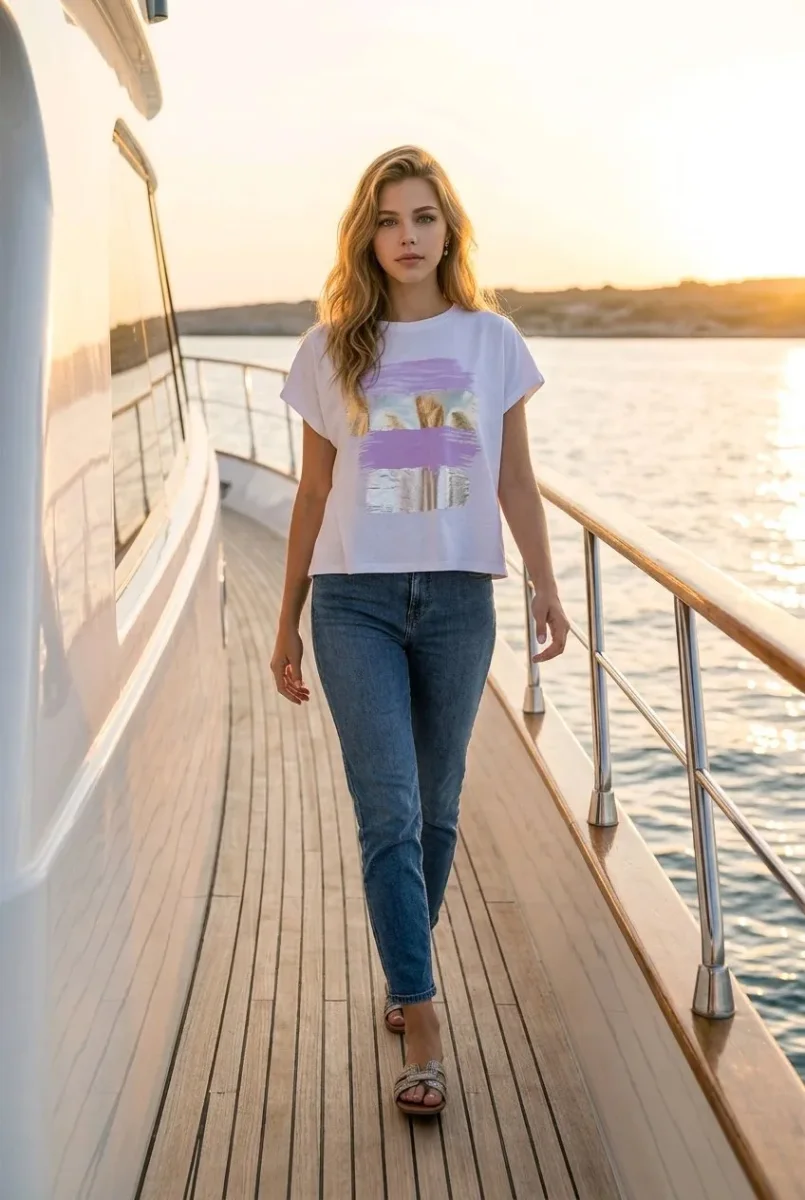 Camiseta estampado brillante - Imagen 3