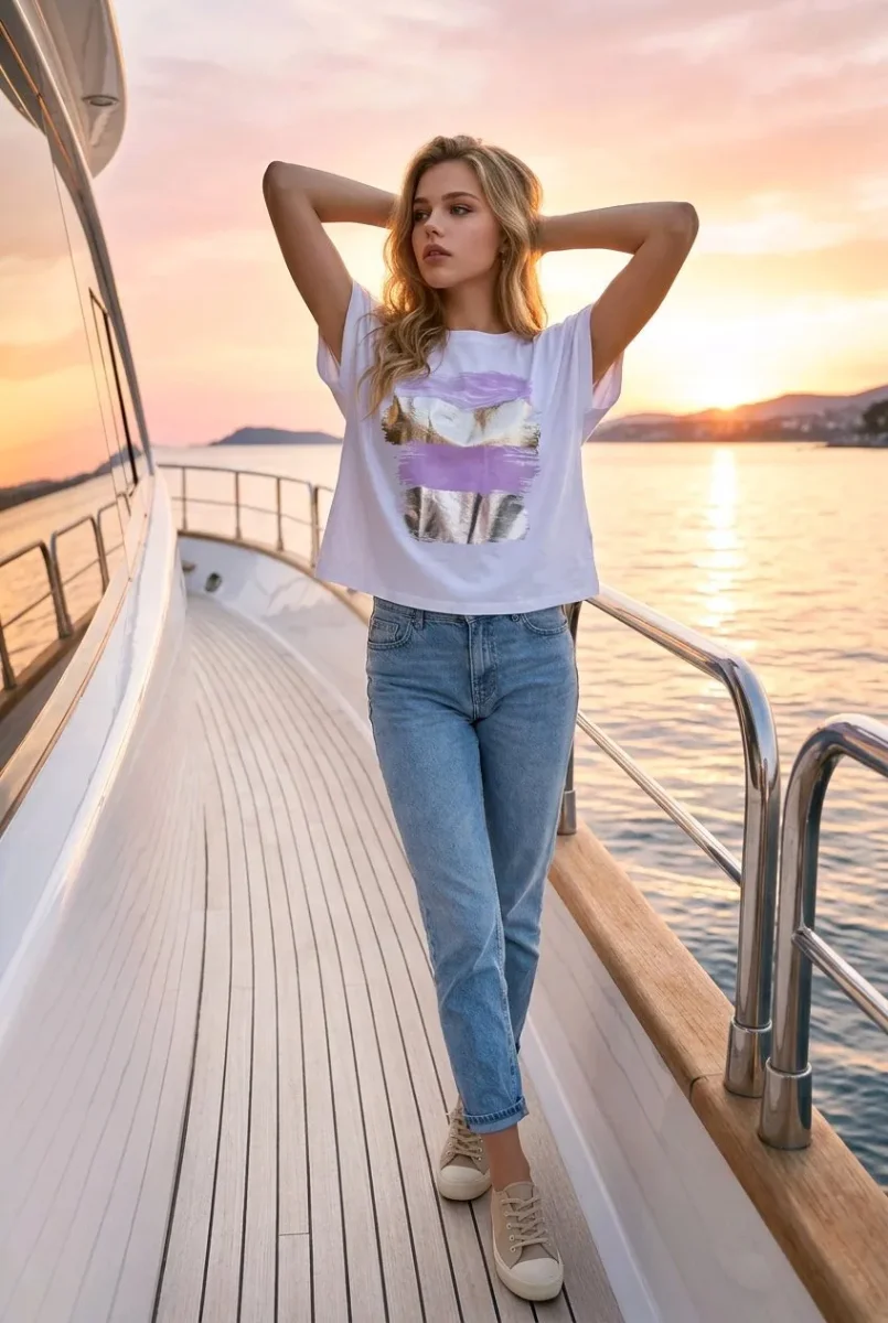Camiseta estampado brillante - Imagen 2