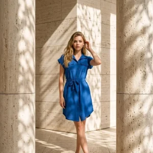 Vestido camisero con cinturón