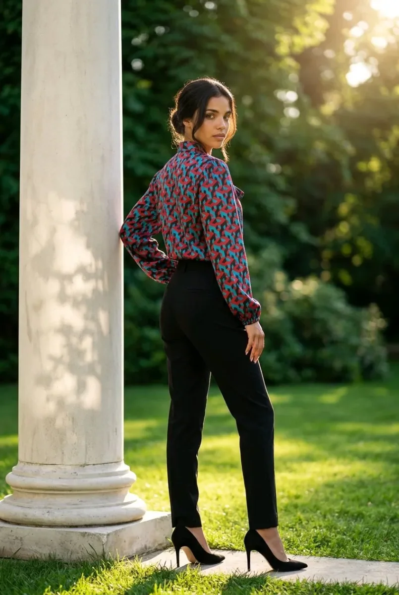 Blusa con lazo en el cuello - Imagen 5