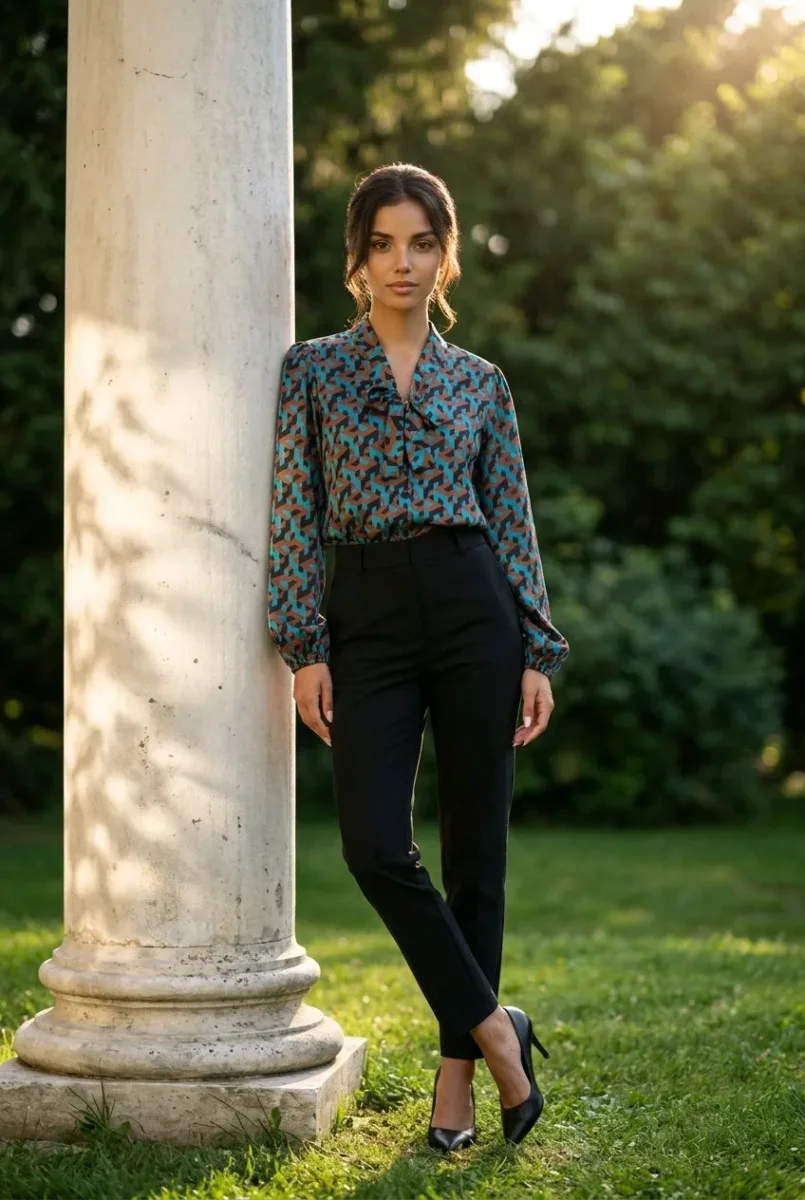 Blusa con lazo en el cuello - Imagen 8