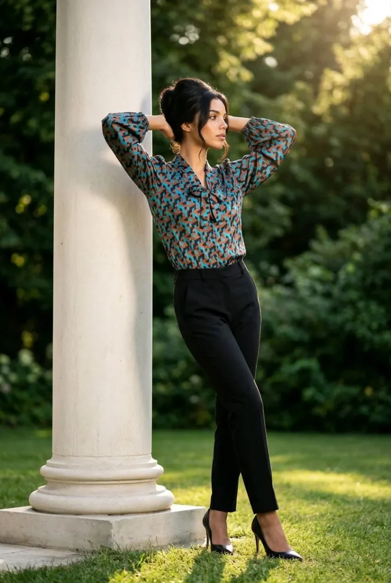 Blusa con lazo en el cuello - Imagen 7