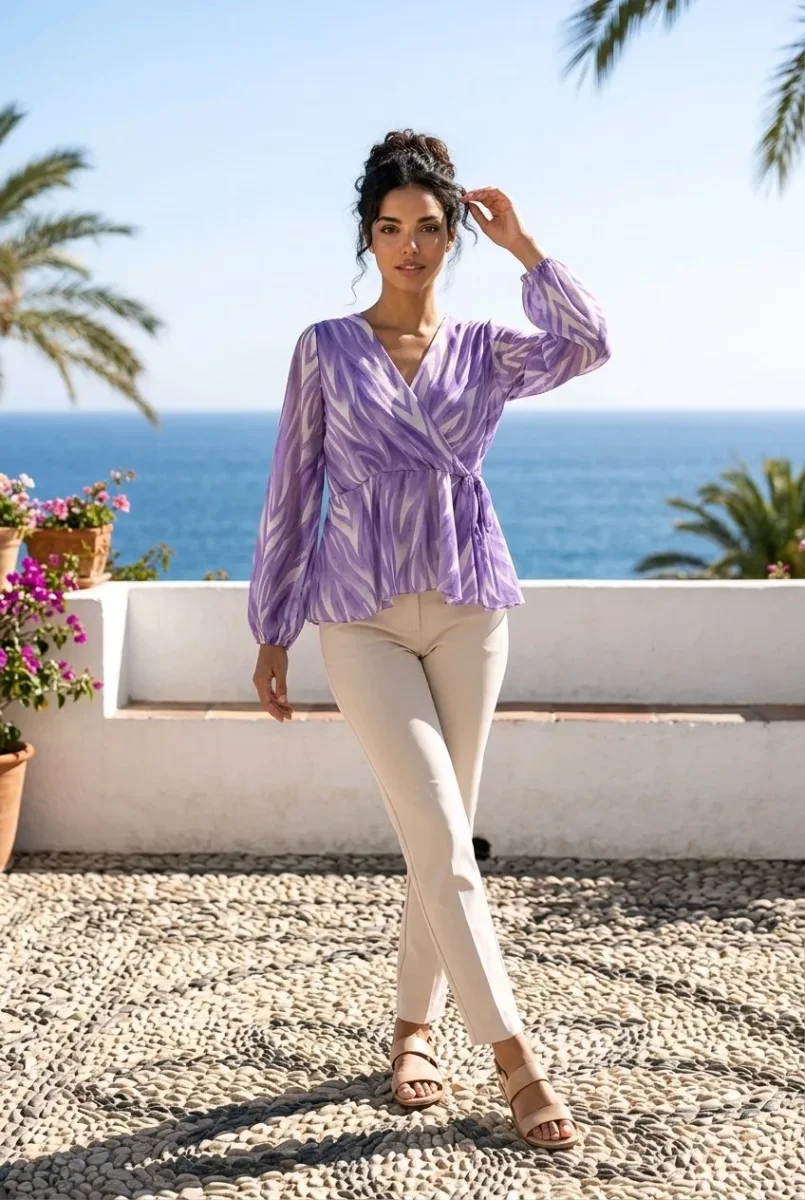 Blusa estampado abstracto - Imagen 5