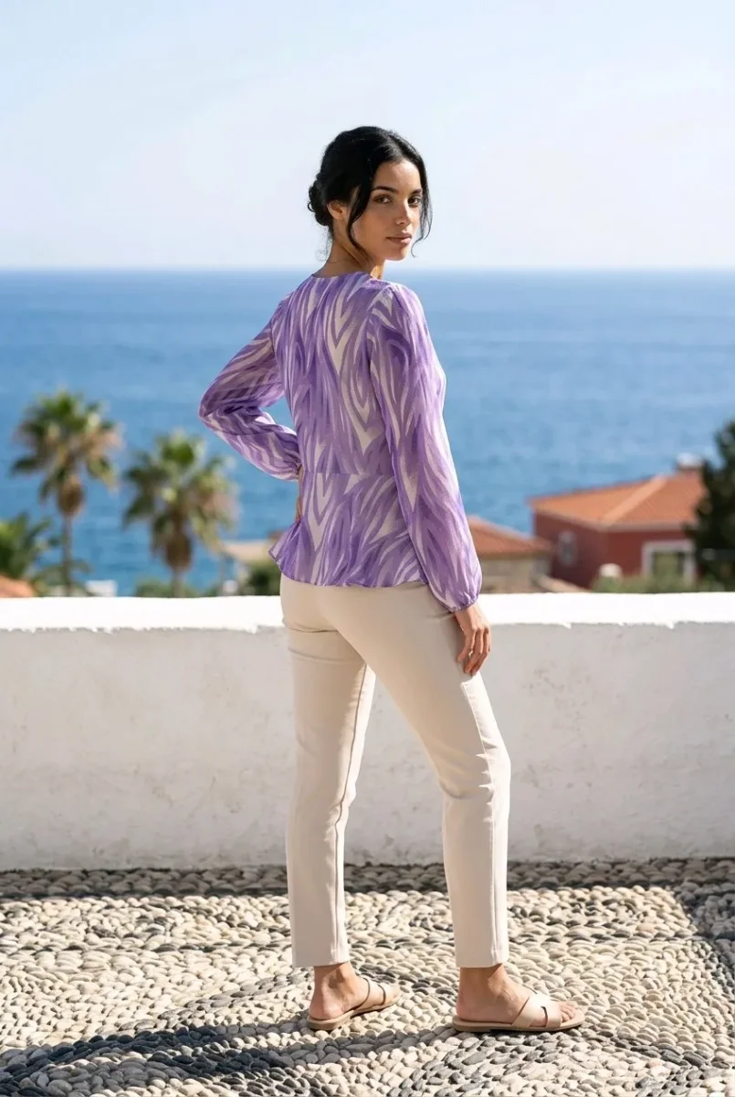 Blusa estampado abstracto - Imagen 7