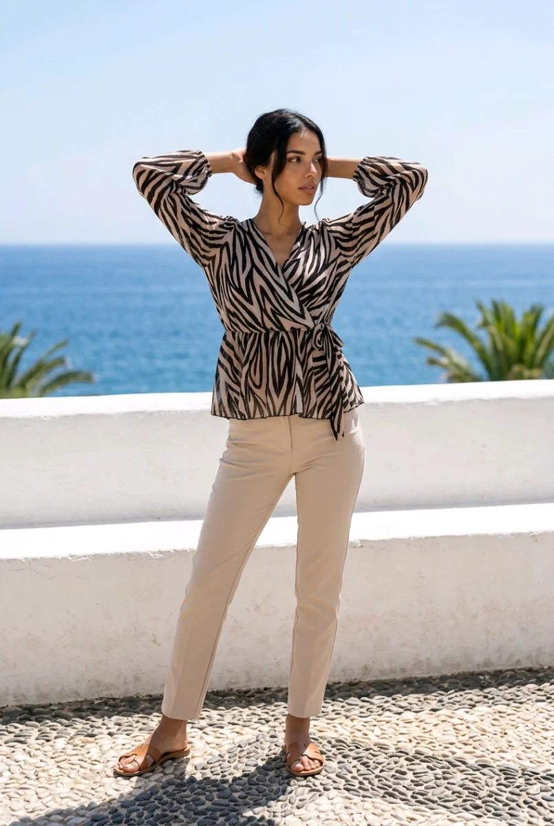Blusa estampado abstracto - Imagen 9