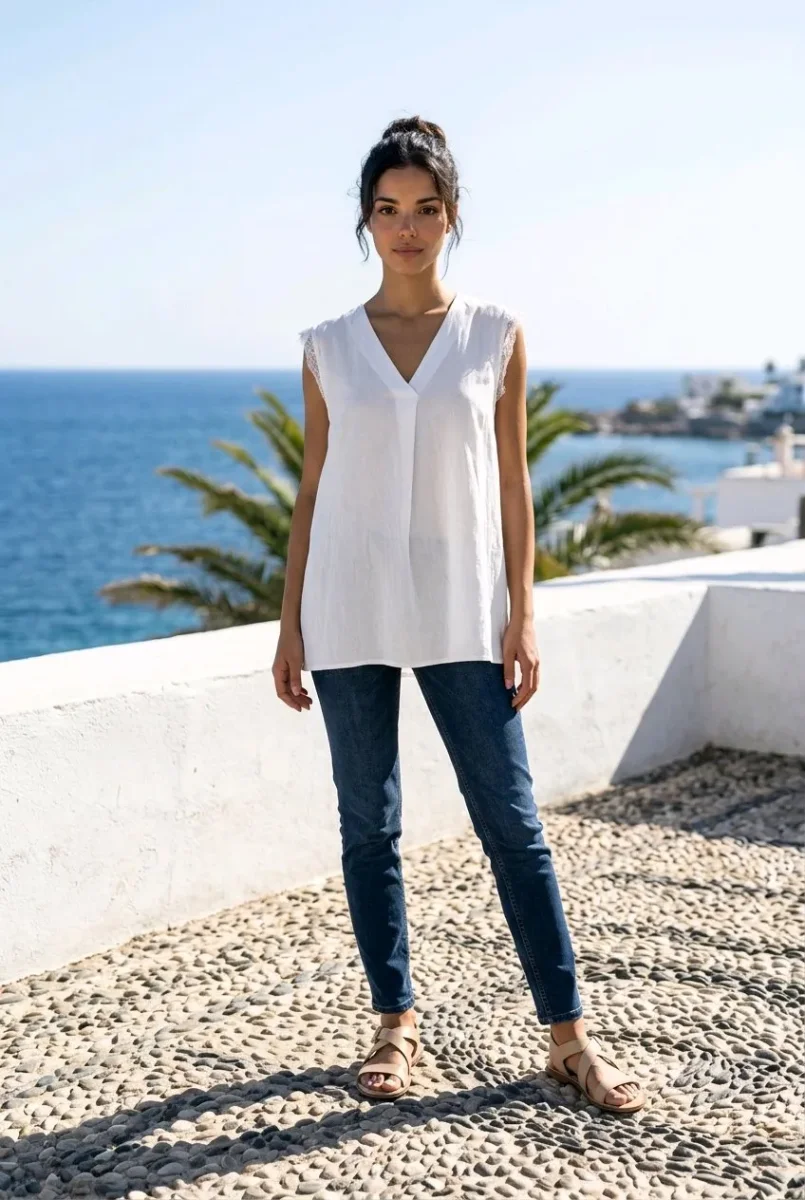 Blusa escote en “V” - Imagen 5