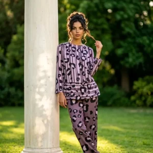 Blusa animal print color malva ,Sandra
