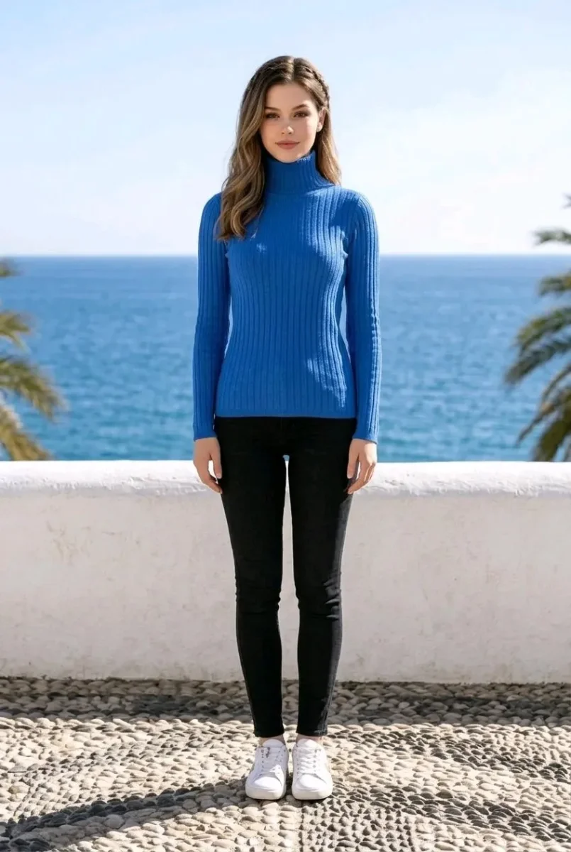 Jersey cuello alto de canalé - Imagen 3