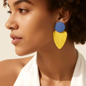 Pendientes geométricos diseño de hoja, Danae