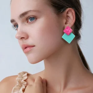 Pendientes geométricos en forma de rombo, Dolcezza