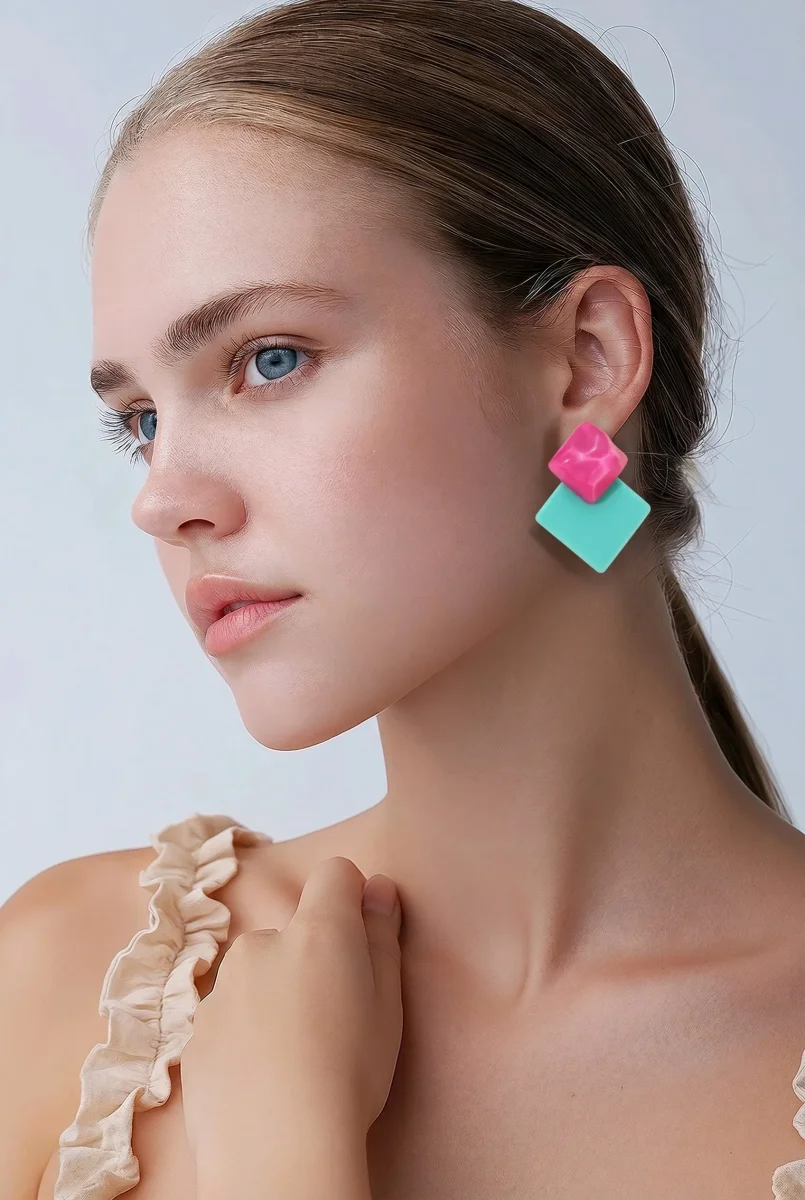 Pendientes geométricos en forma de rombo, Dolcezza