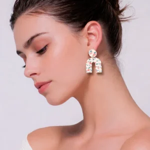 Pendientes de diseño geométrico multicolor, Galia