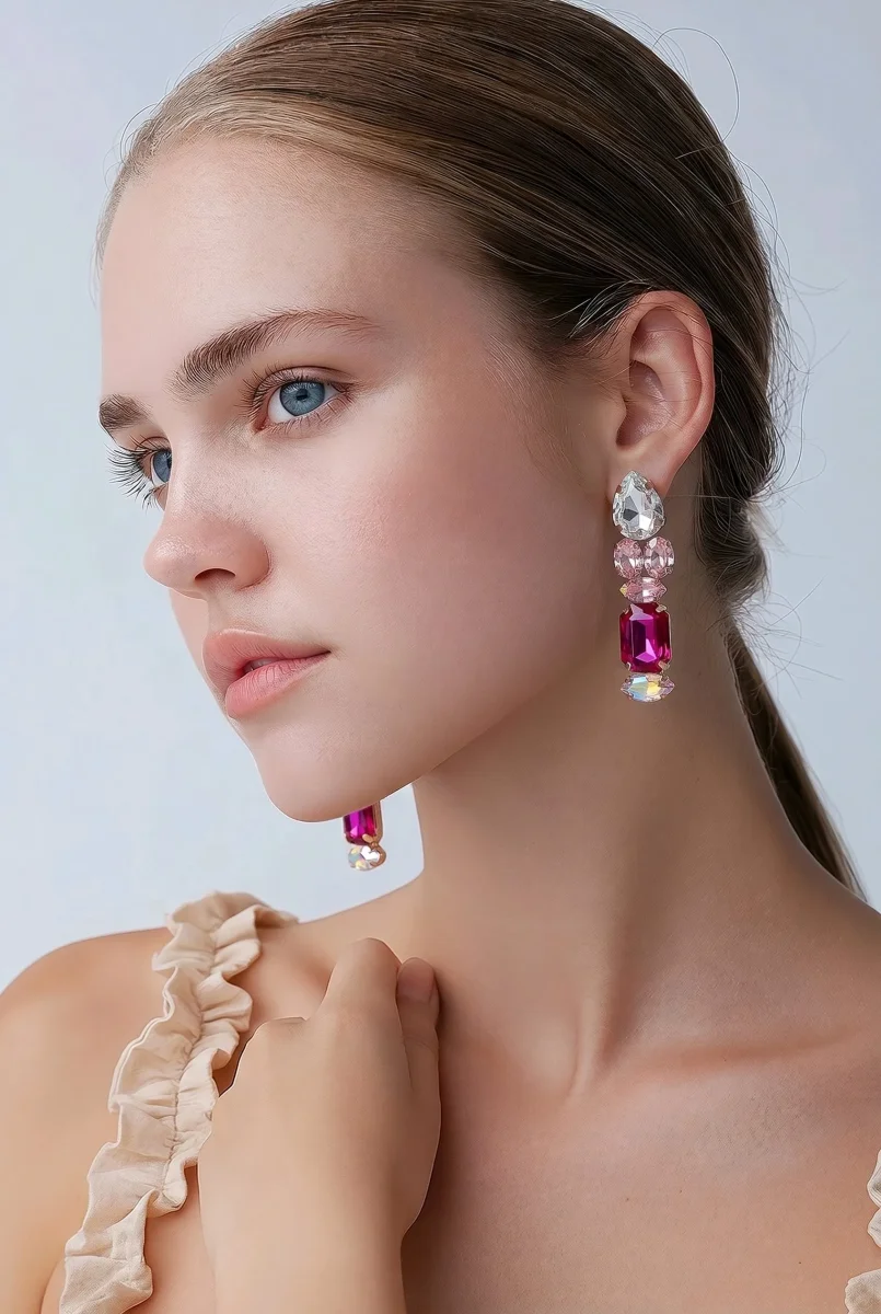 Pendientes geométricos de cristal, Sigrid - Imagen 2
