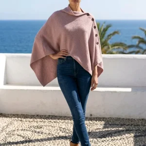 Capa mezcla de lana con botones