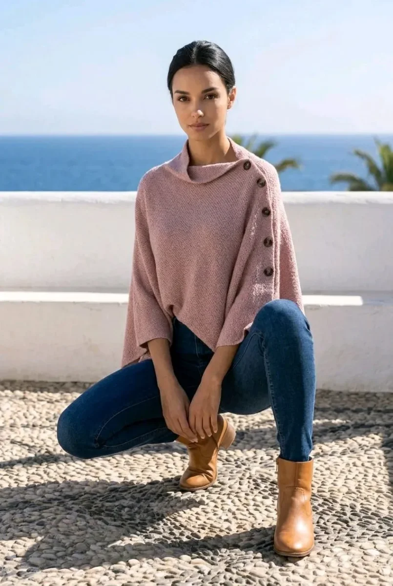 Capa mezcla de lana con botones - Imagen 4
