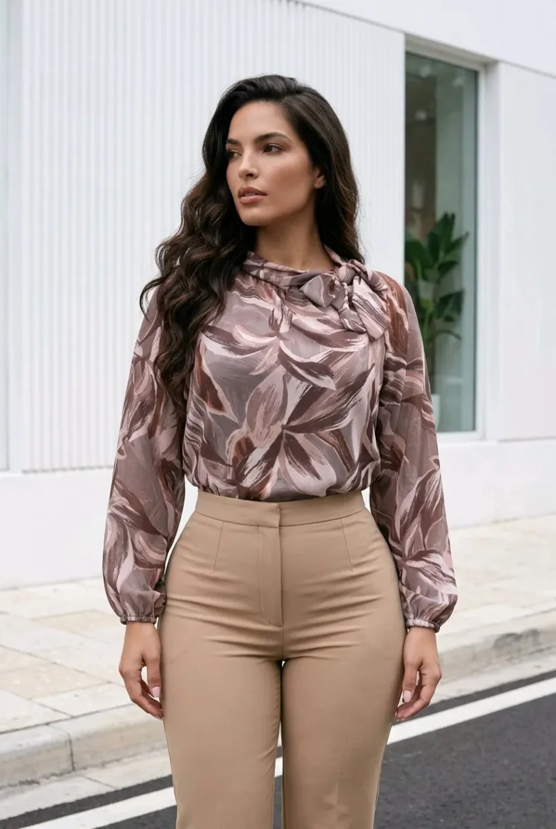 Camisa estampada con lazo - Imagen 8
