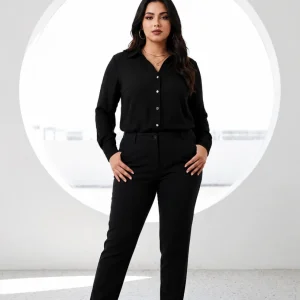 Camisa clásica botonadura en plata