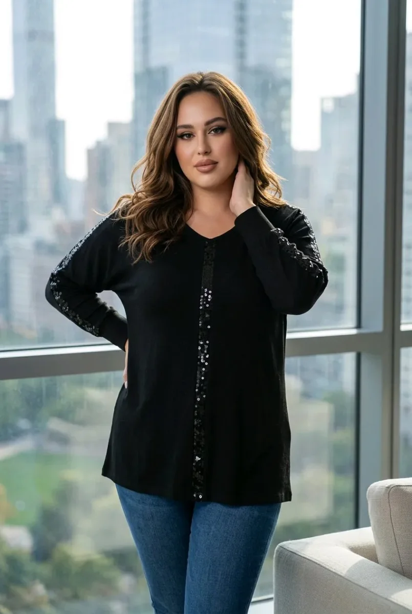 Camiseta oversize lentejuelas - Imagen 5