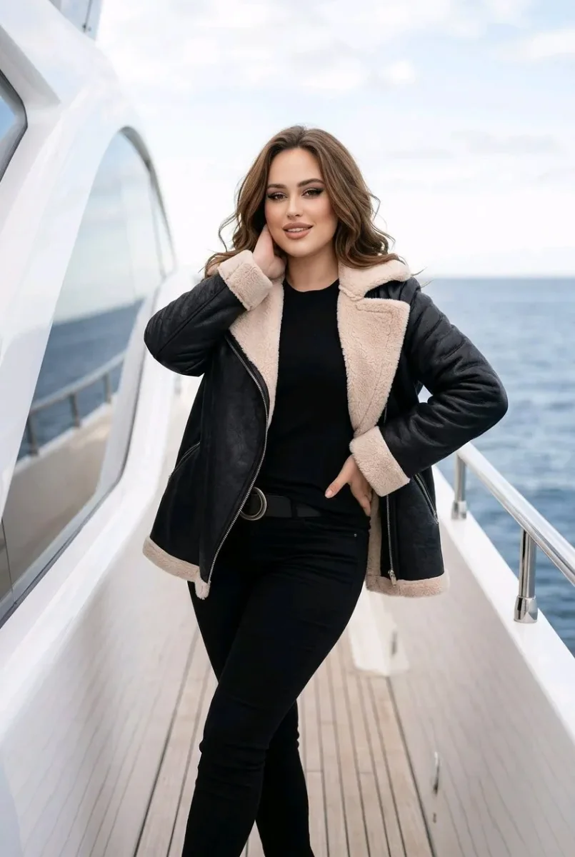 Chaqueta biker estilo aviador - Imagen 4