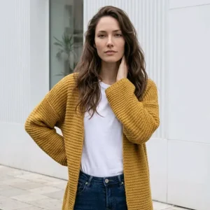 Chaqueta abierta de punto