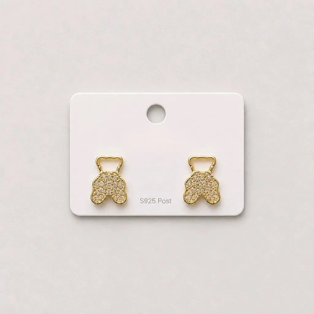 Pendientes geométricos diseño de oso, Lúa - Imagen 3