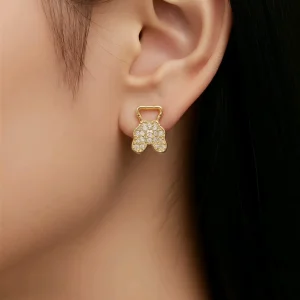 Pendientes geométricos diseño de oso, Lúa