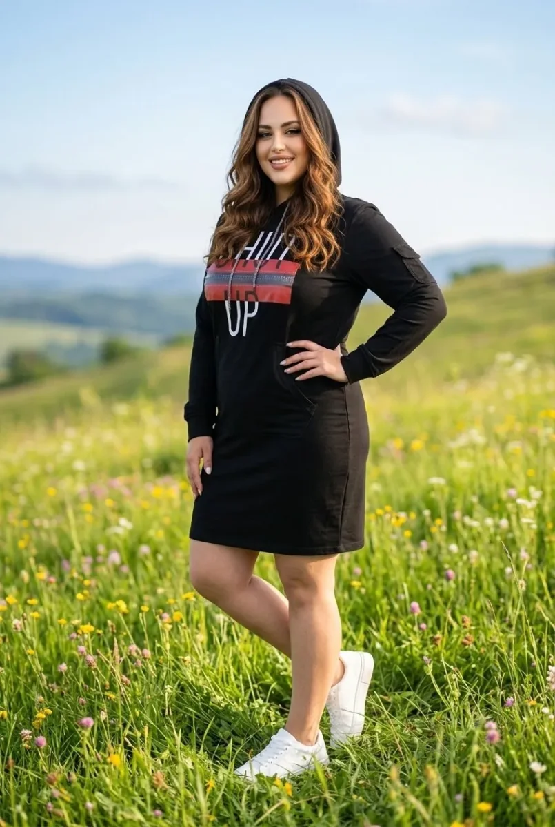Vestido sudadera con original diseño escrito “Shut Up” - Imagen 4