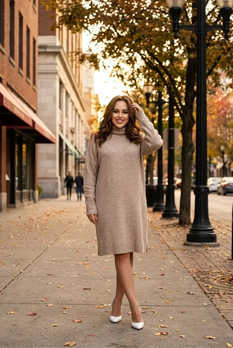 Vestido de punto con cuello alto - Imagen 4