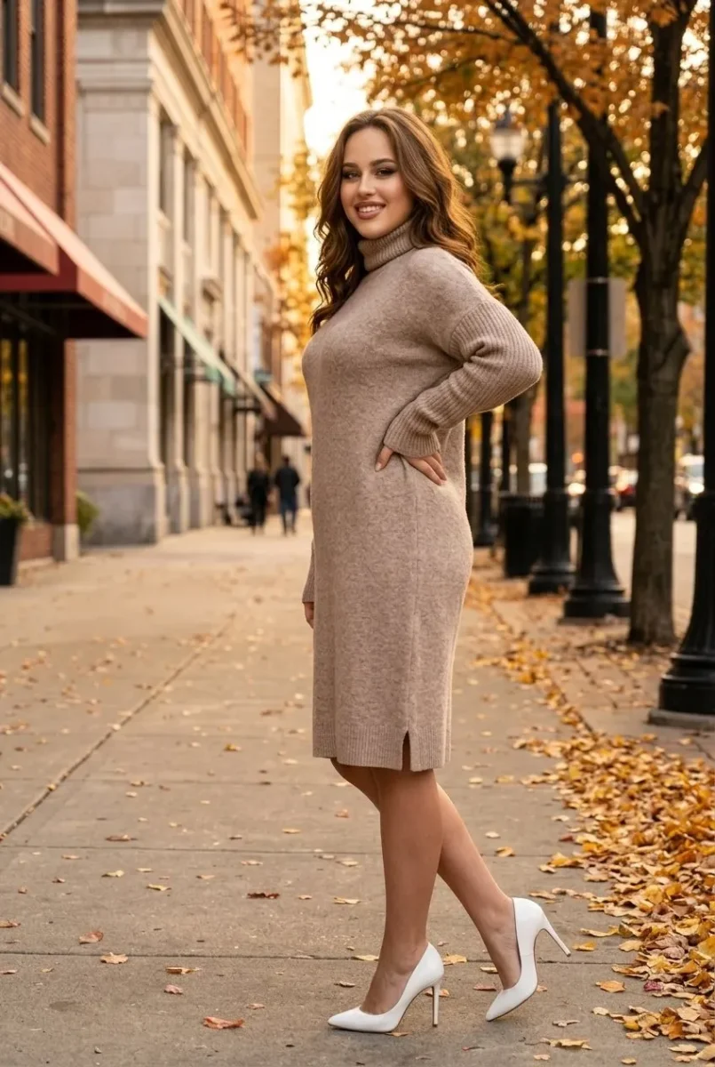 Vestido de punto con cuello alto - Imagen 5