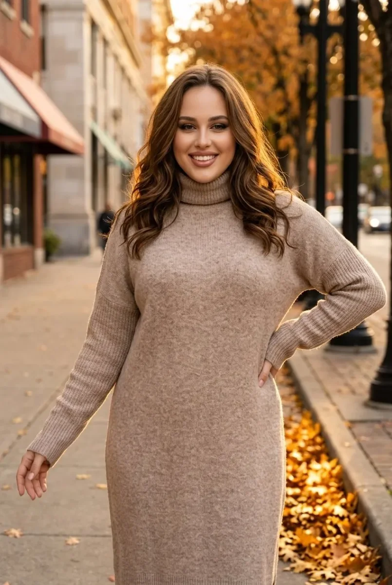 Vestido de punto con cuello alto - Imagen 3