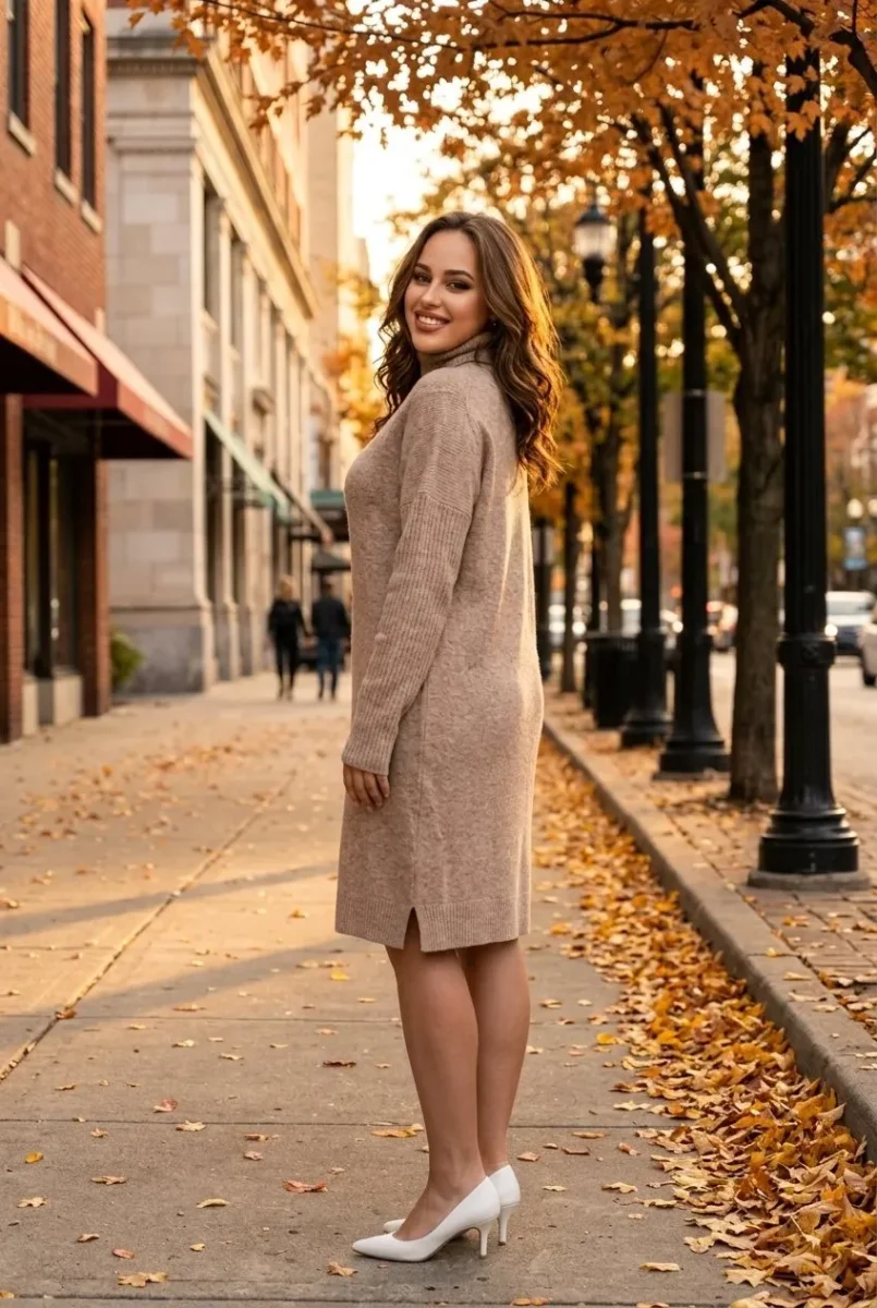 Vestido de punto con cuello alto - Imagen 6