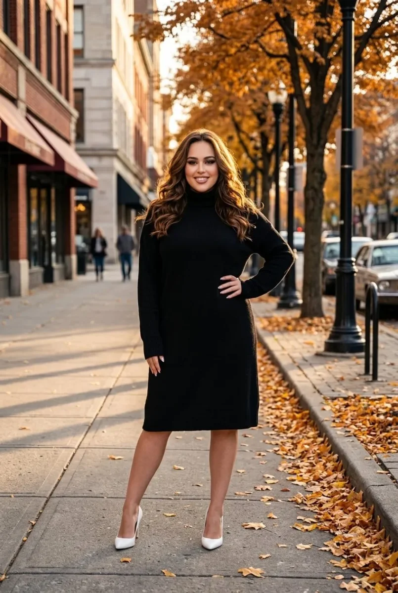 Vestido de punto con cuello alto - Imagen 8