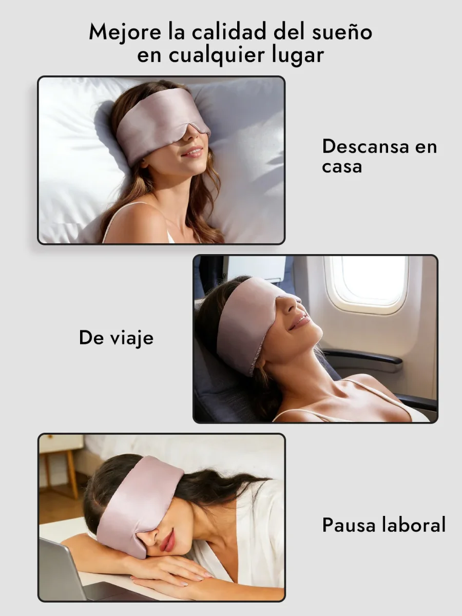 Elegante antifaz para dormir de seda de una pieza - Imagen 7