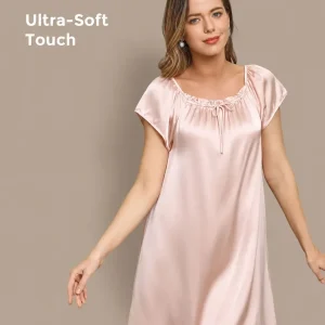 Pura Seda Manga Corta Lindo Camisón