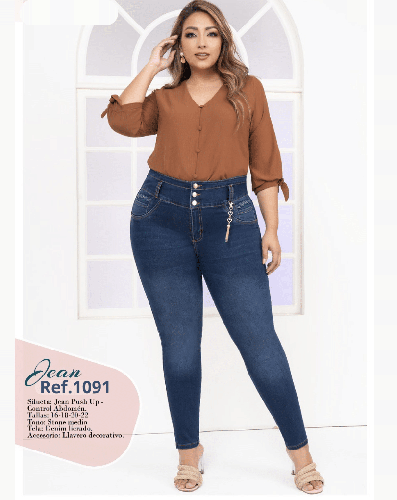Pantalón Colombiano Levantacola Plus Size 1091PLUS