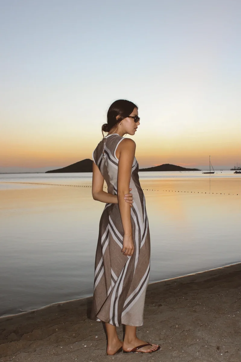 Vestido Moka Rayas Marrón - Imagen 7