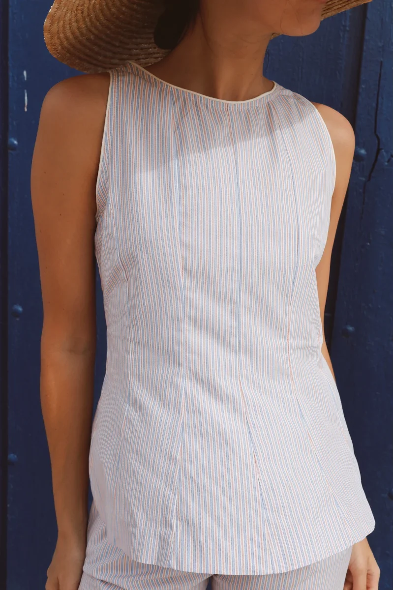 Top Brisa Rayas Azul