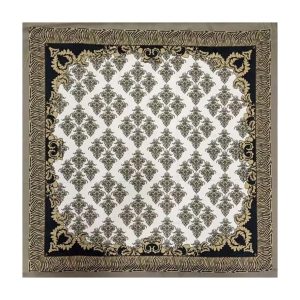 Pañuelo Cuadrado de Seda Pura con Estampado de Inspiración Vintage - Tamaño 90x90cm