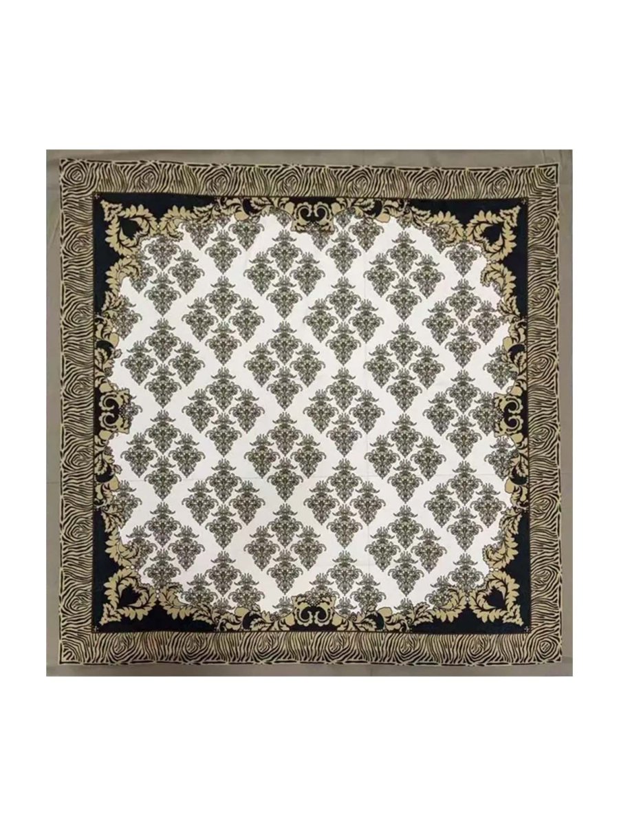 Pañuelo Cuadrado de Seda Pura con Estampado de Inspiración Vintage - Tamaño 90x90cm - Imagen 2